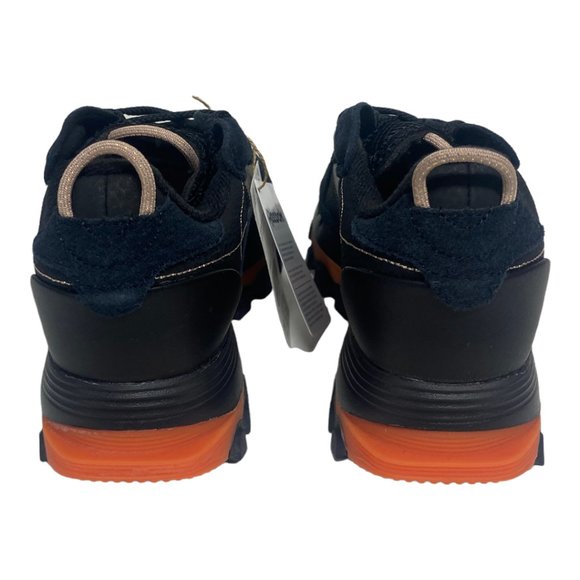 REEBOX Women's Cardi B Classic Leather Black Orange Red Sneaker Shoe Size 7 NEW - Picture 4 of 6